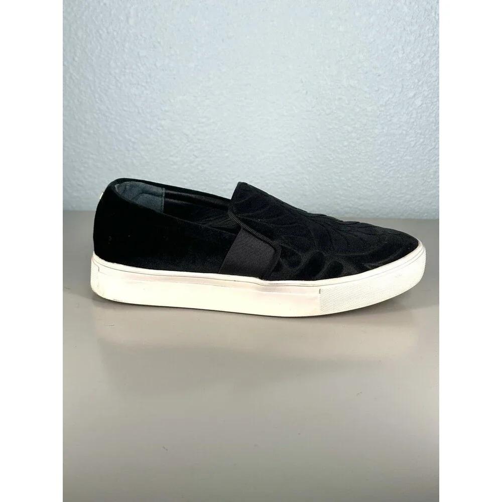 Birdies Womens The Swift Black Velvet Dressy Sneakers Size 6.5 Slip On Flats - Picture 9 of 14